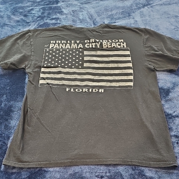 Harley-Davidson Black Tee with Yellow and Orange Logo - Picture 4 of 4